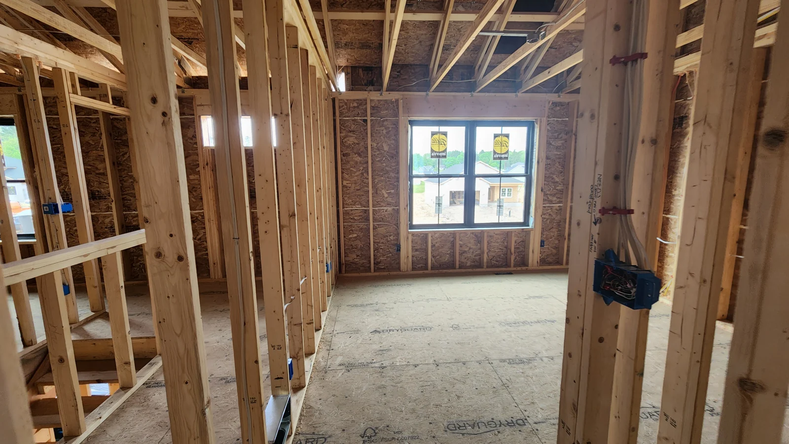 Residential new construction with electrical rough-in